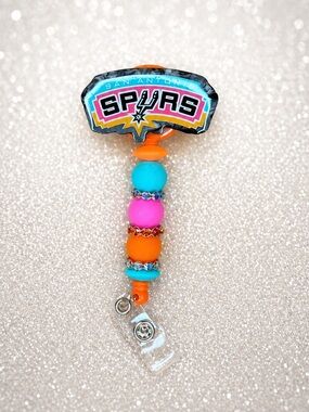 SA Spurs OG Beaded Badge Reel
